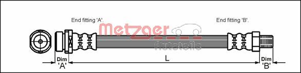 Brake Hose - 4112519 METZGER